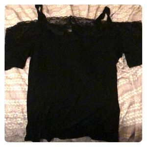 Size Medium black lace top shirt